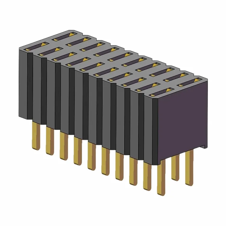 1.27x2.54 mm encabezado femenino doble fila 180 grados salsa