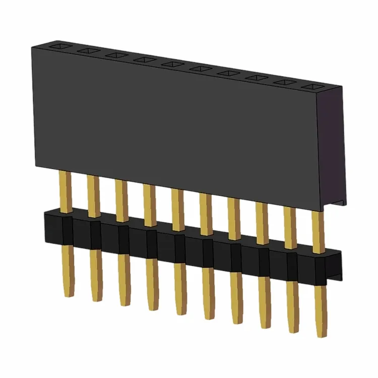 Encabezado femenino de 2.0 mm una sola fila recta altura personalizada