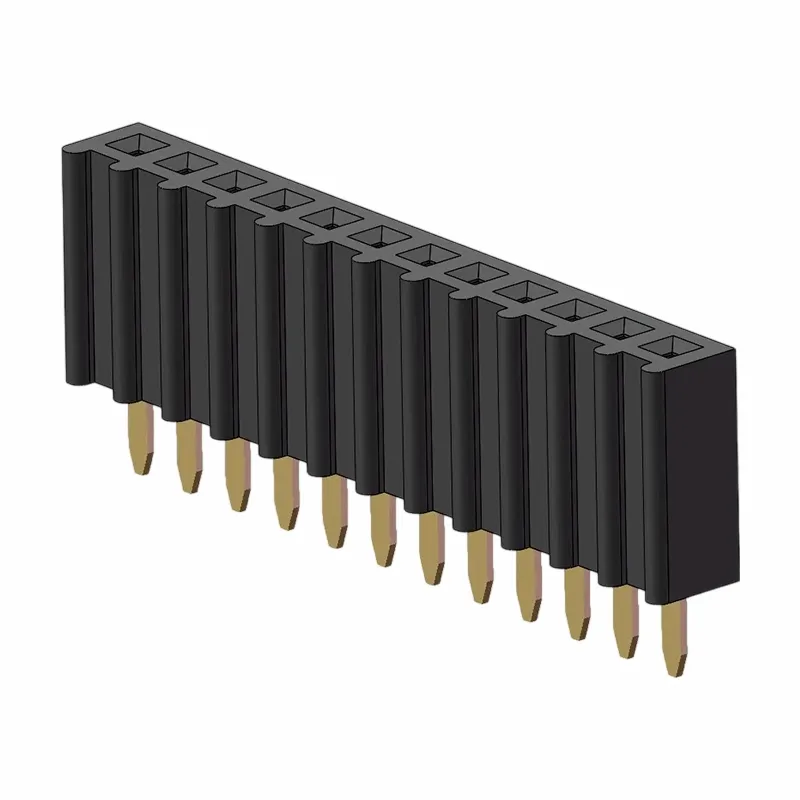 Encabezado femenino de 2.54 mm Firma Single Fila O recta o Tipo-1